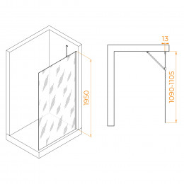 Душевая перегородка RGW WA-110B 1100