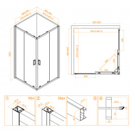 Душевой уголок RGW CL-34B 900x900