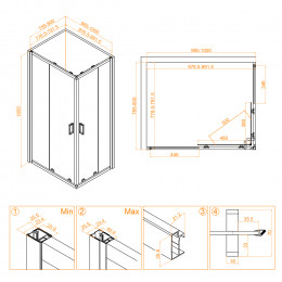 Душевой уголок RGW CL-44 800x1000