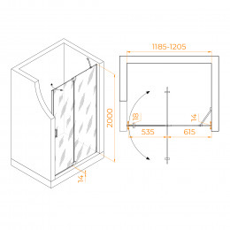 Душевая дверь RGW HO-014 1200