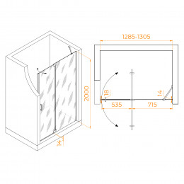 Душевая дверь RGW HO-014Gr 1300