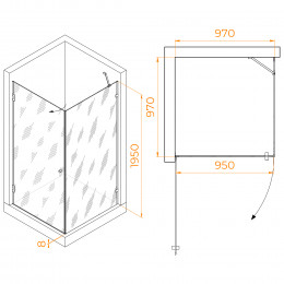 Душевой уголок RGW HO-034 1000x1000