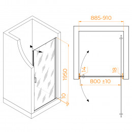 Душевая дверь RGW LE-003B 900