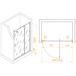 Душевая дверь RGW PA-008 1200