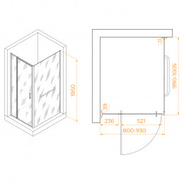 Душевой уголок RGW PA-078-1B (RGW PA-008B + Z-060-2B) 800x1000