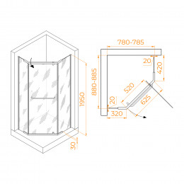 Душевой уголок RGW PA-091 800x900