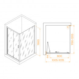 Душевой уголок RGW PA-142B (PA-21B+Z-050-5B) 1000x1200