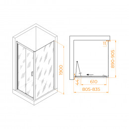 Душевой уголок RGW PA-142 (PA-21+Z-050-5) 800x900