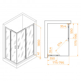 Душевой уголок RGW PA-146 800x1200