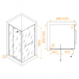 Душевой уголок RGW PA-32-1 (PA-02 + Z-060-1) 900x900