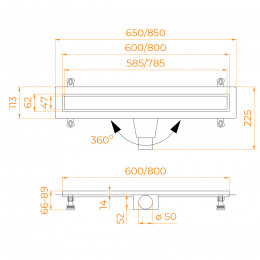 Душевой лоток Drain Leo-21