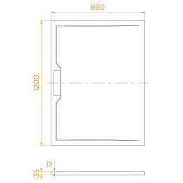 Душевой поддон прямоугольный RGW STE MW Белый мрамор  900x1200