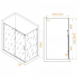 Душевой уголок RGW TO-44-1 (TO-14 + Z-060-2) 1800x1000