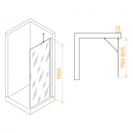 Душевая перегородка RGW WA-110W 800