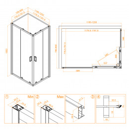 Душевой уголок RGW CL-44 800x1200