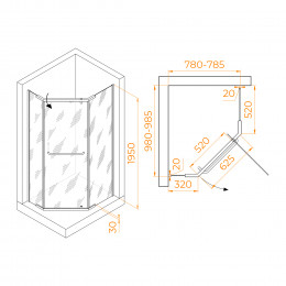 Душевой уголок RGW PA-091 800x1000