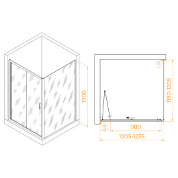 Душевой уголок RGW PA-132 (PA-21+Z-050-5) 1200x1200