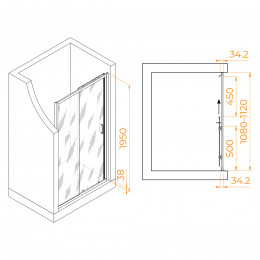 Душевая дверь RGW PA-14B 1100