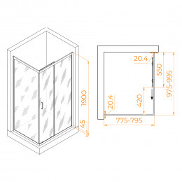 Душевой уголок RGW PA-245 800x1000