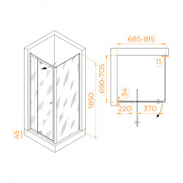 Душевой уголок RGW PA-32 (PA-02 + Z-050-1) 700x700