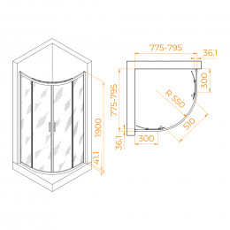Душевой уголок RGW PA-51 800x800