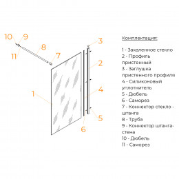 Шторка на ванну, RGW SC-050 600