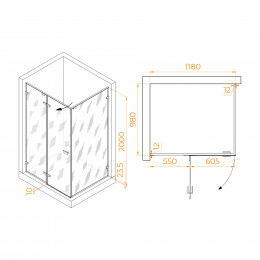 Душевой уголок RGW SV-040B 1200x1000