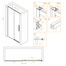 Душевая дверь RGW SV-12B 1400