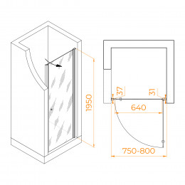 Душевая дверь Dolphin TN-03 800