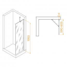 Душевая перегородка RGW WA-102W 600