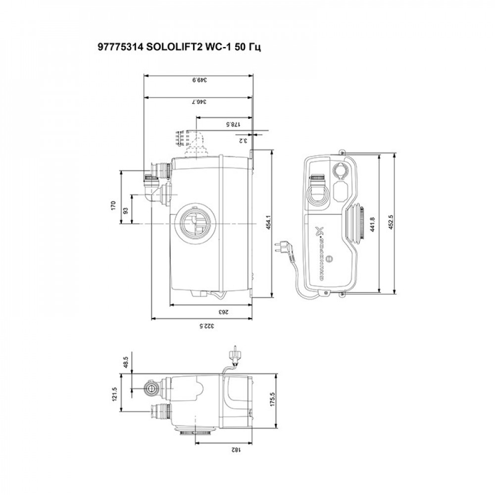 Установка канализационная Grundfos SOLOLIFT 2 WC-1
