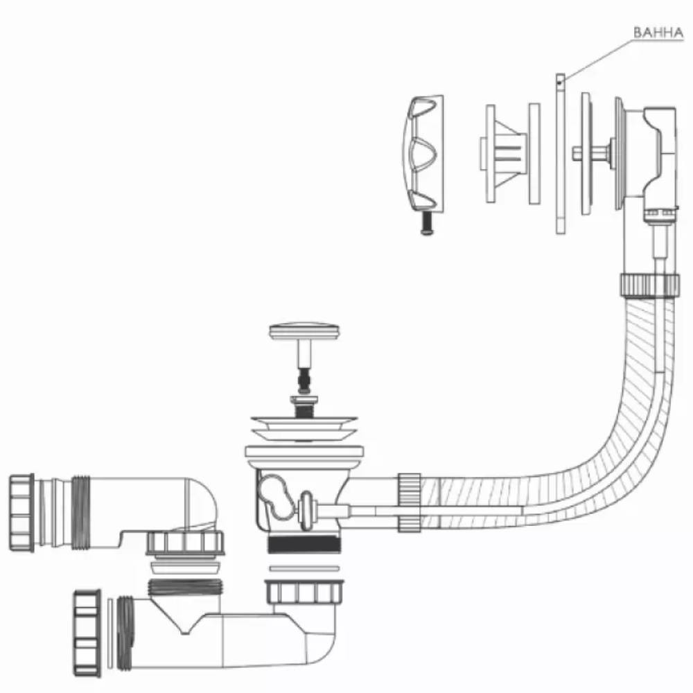 Слив-перелив для ванны BETTOSERB с ABS накладкой