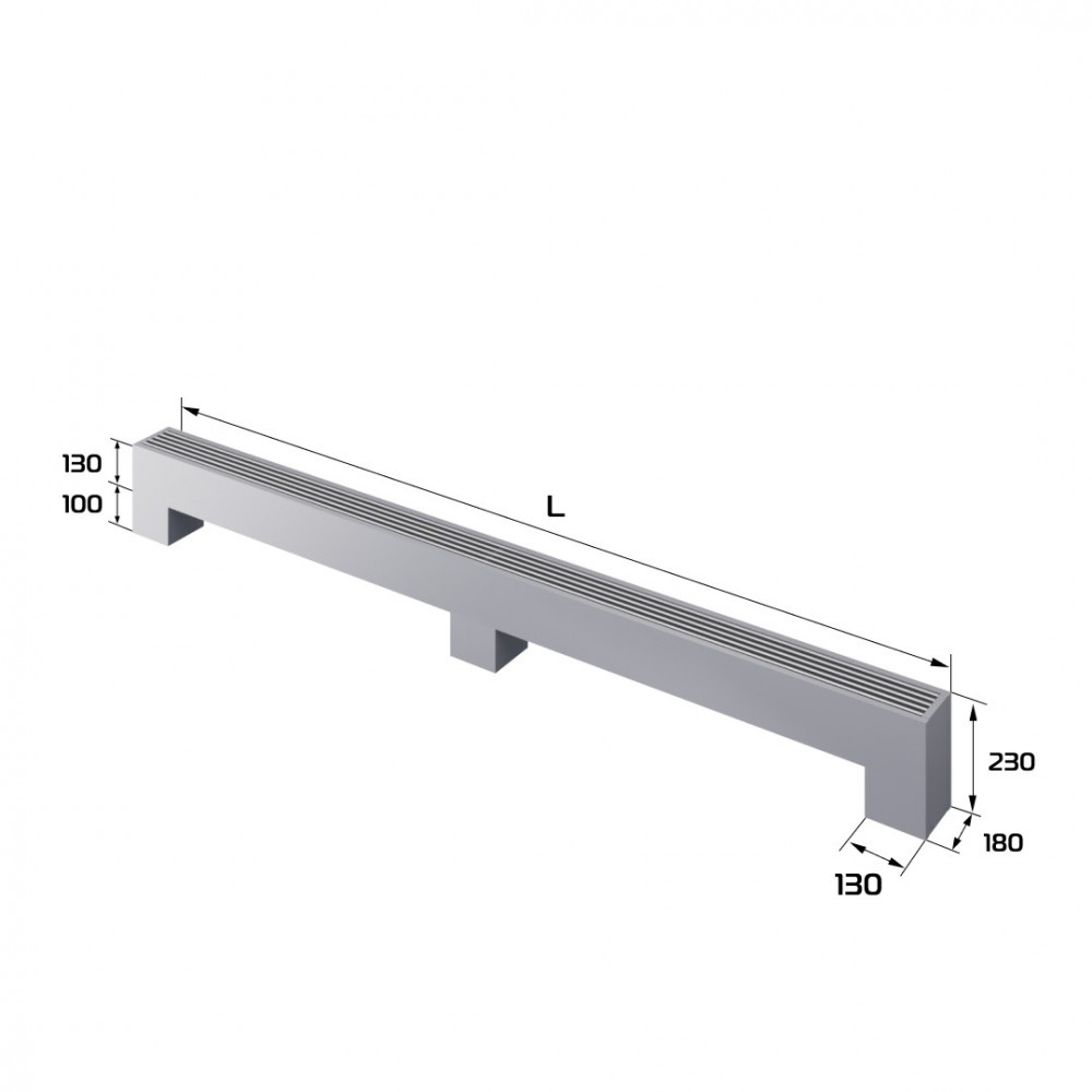 Конвектор напольный Royal Thermo STEP-130/130/3000-2-N-SS-LG-NA