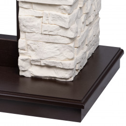 Портал Firelight Michigan 60, камень молочный, шпон темный дуб