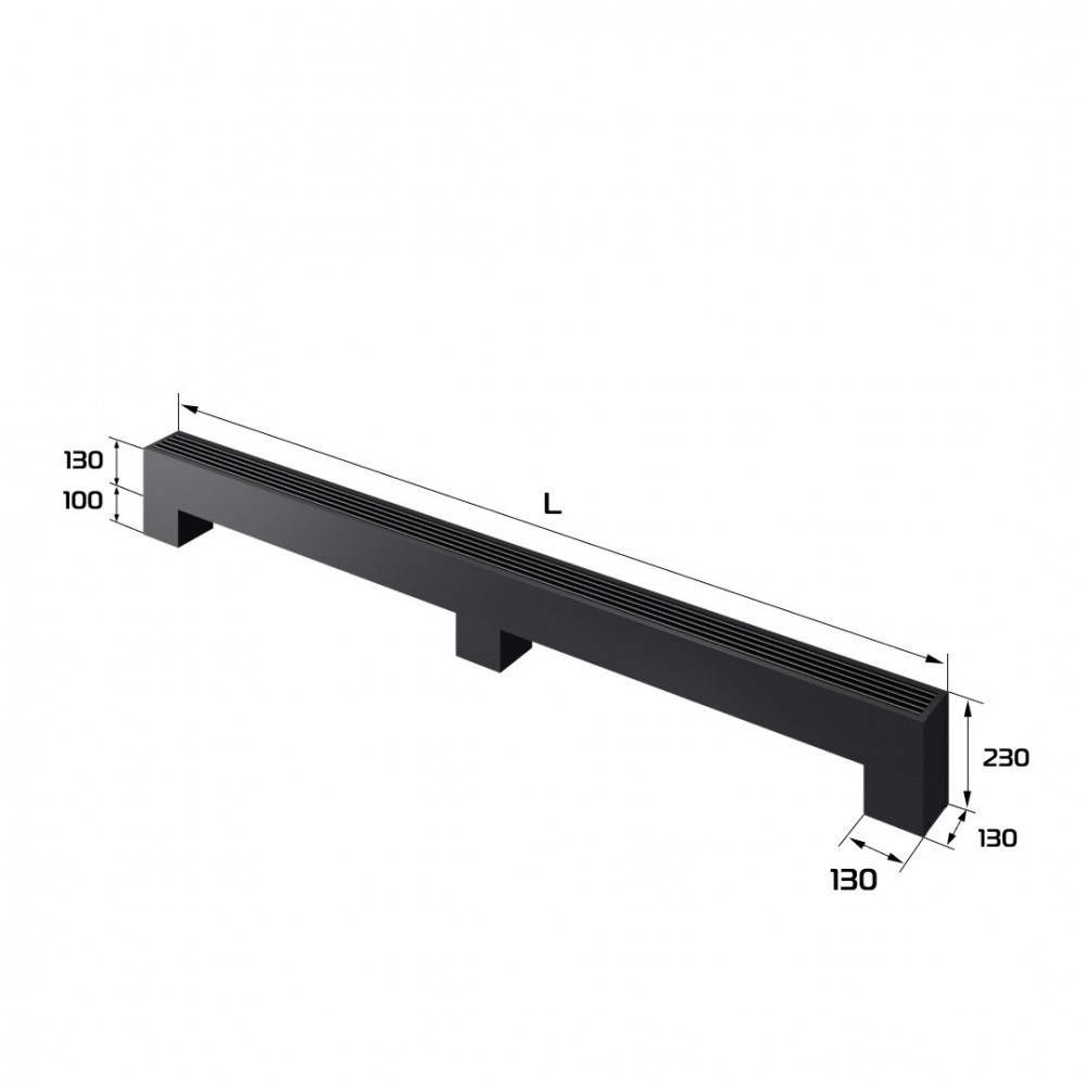 Конвектор напольный Royal Thermo STEP-130/130/3000-2-N-BL-LG-BL