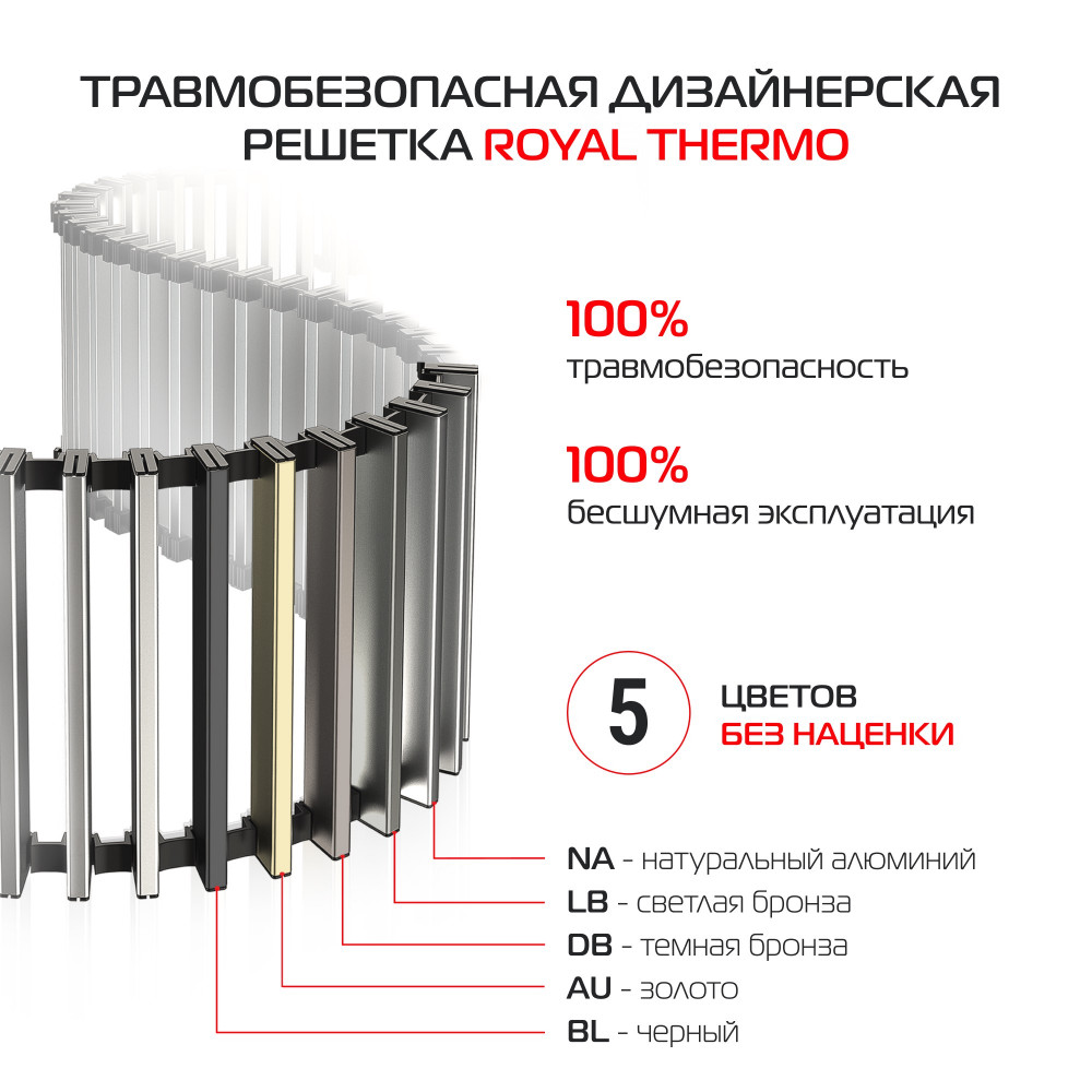 Конвектор внутрипольный Royal Thermo ATRIUM TURBO-90/400/800-DG-U-NA