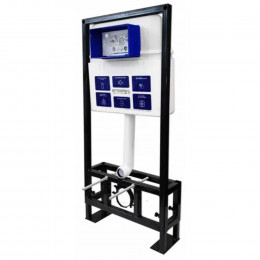 Инсталляция для унитаза BETTOSERB sava free standing, клавиша смыва черный матовый квадр.