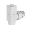 Набор дизайн-вентилей Royal Thermo CUBE, угловой (белый) 1/2quot;