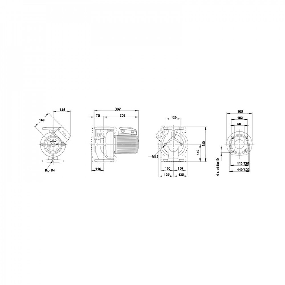 Насос циркуляционный Grundfos UPS 50-120 F (3x380)