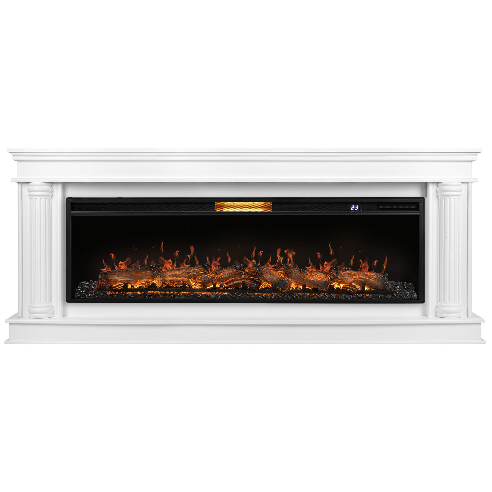 Каминокомплект: Очаг Royal Thermo Aurora RTFP/P-AR60LS, портал Olympia 60, белый