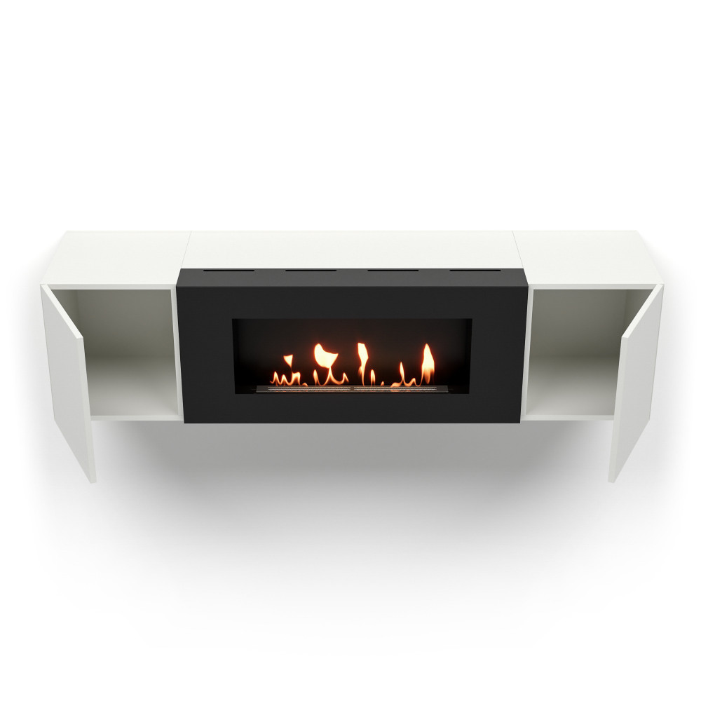 Тумба с биокамином Firelight BFP-P1600 белая