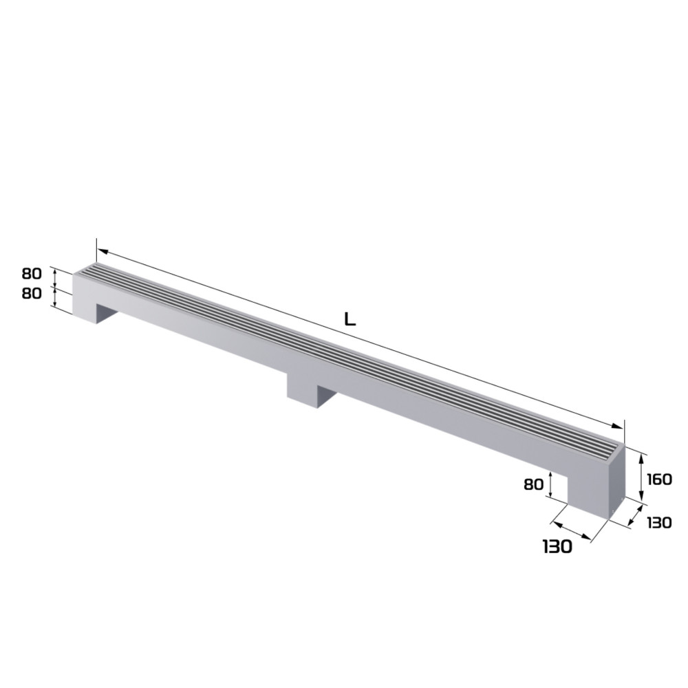Конвектор напольный Royal Thermo STEP-80/130/3000-1-N-SS-LG-NA