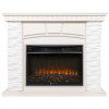 Портал Firelight Porto 25 камень белый, шпон беленый дуб