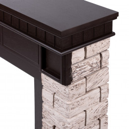 Портал Firelight Bricks Wood Classic камень коричневый, шпон темный дуб