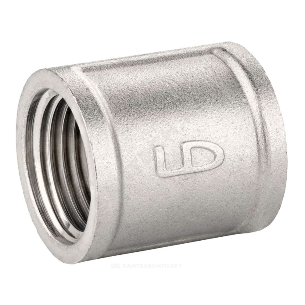 Муфта латунная LD LD Pride DN20 (3/4") ВР латунь никель БЕЗ БИРКИ