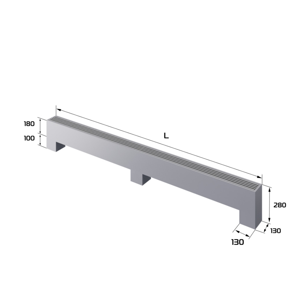 Конвектор напольный Royal Thermo STEP-180/130/3000-3-N-SS-LG-NA