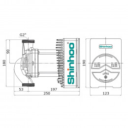 Насос циркуляционный Shinhoo MEGA+ 32-12