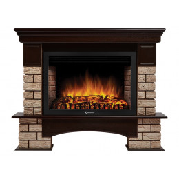Портал Firelight Forte Wood 30U (угловой) камень коричневый, шпон темный дуб