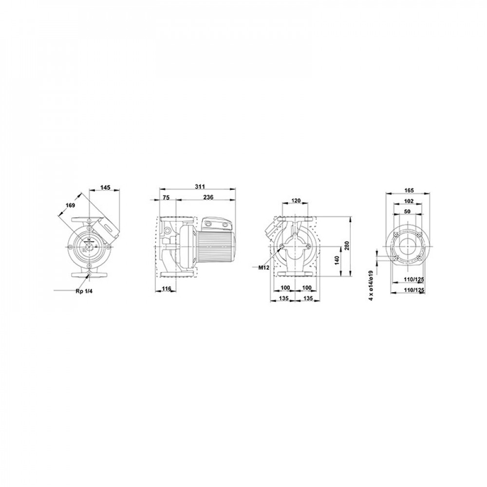 Насос циркуляционный Grundfos UPS 50-120 F (1x220)
