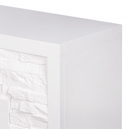 Портал Firelight Loft 30 камень белый, белая эмаль